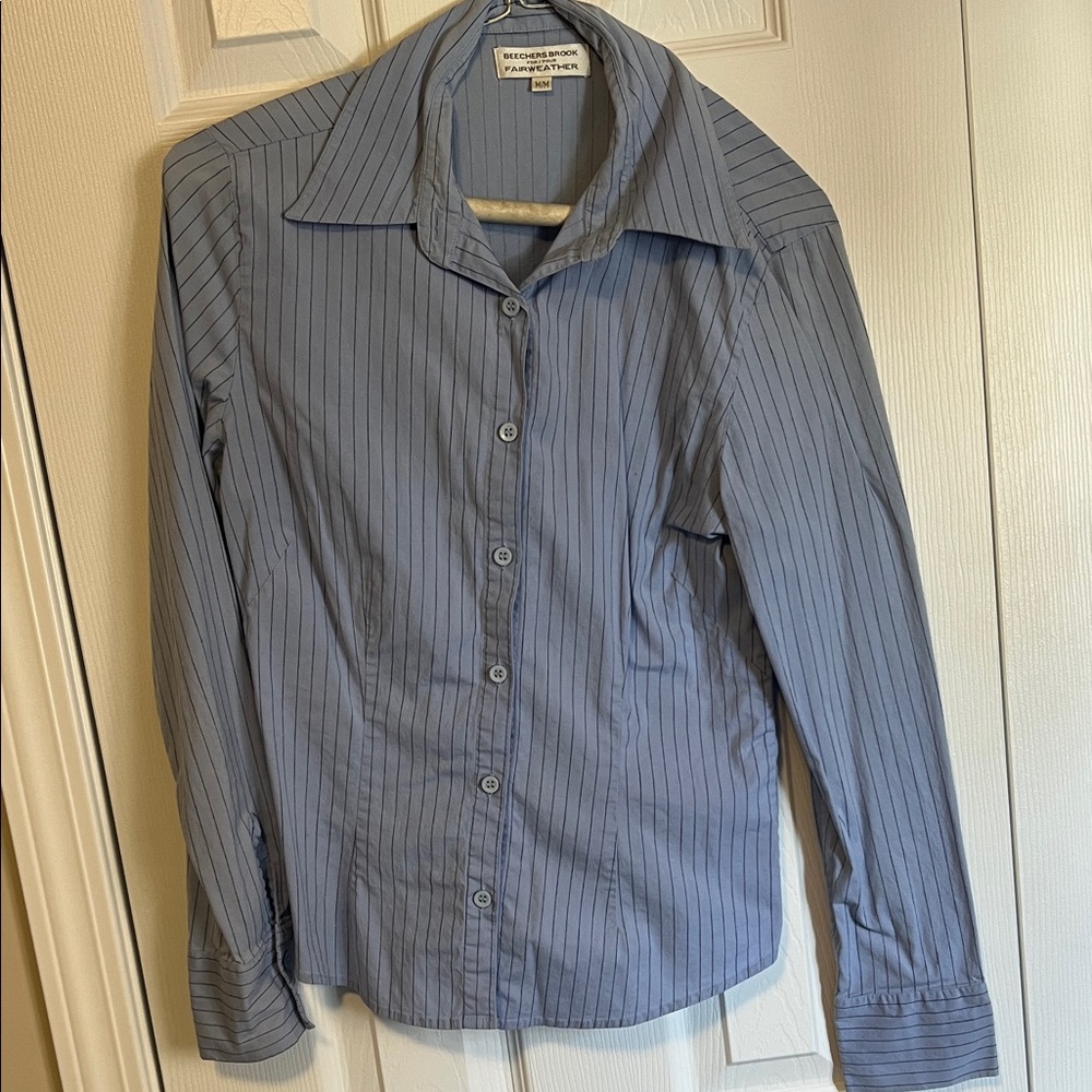 Beechers Brook for Fairweather Blue Striped Button-Up Shirt